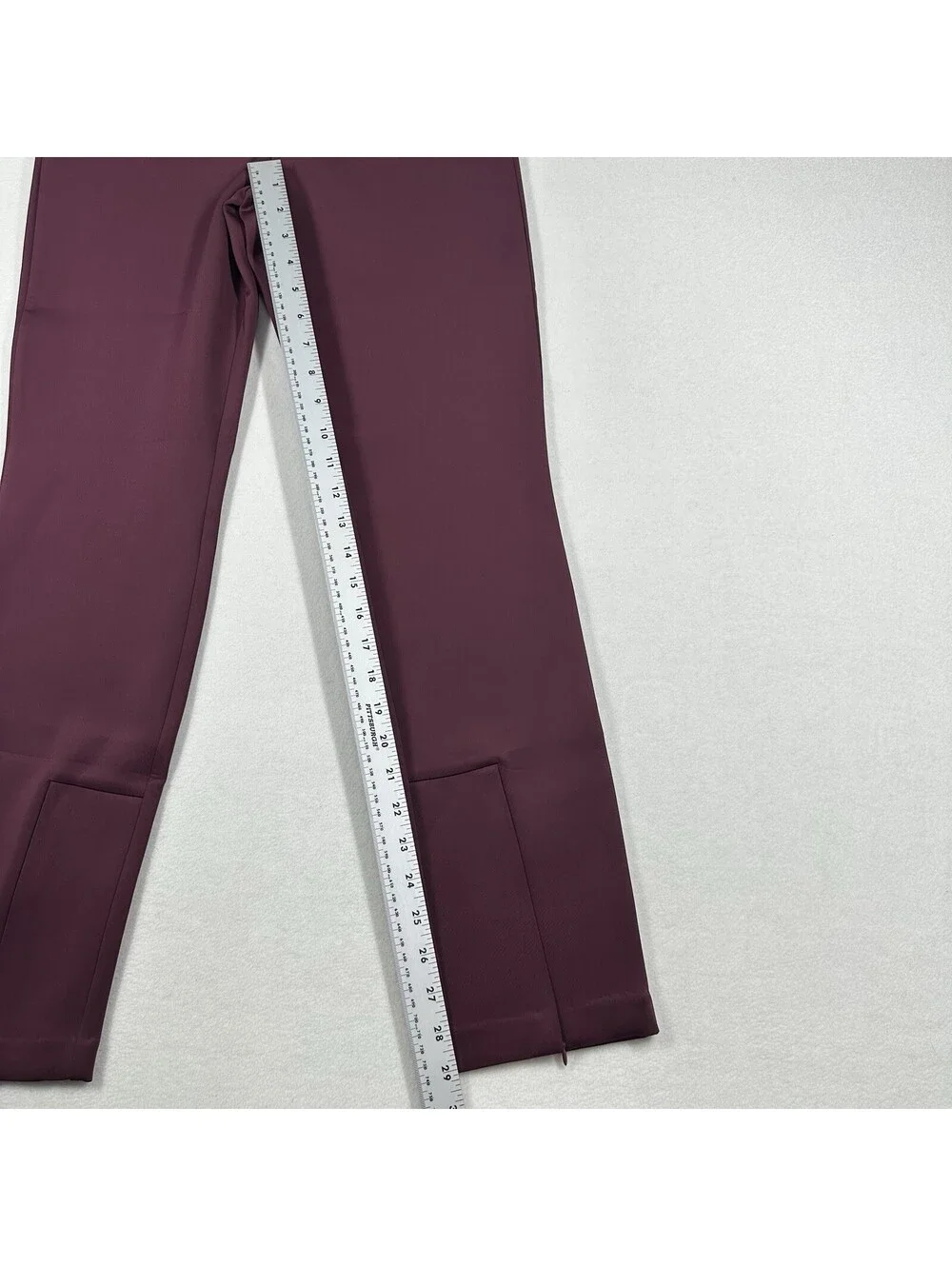Good American Scuba Boss Pull On Slim Fit Pant Oxblood Ankle Zip Size L NWT